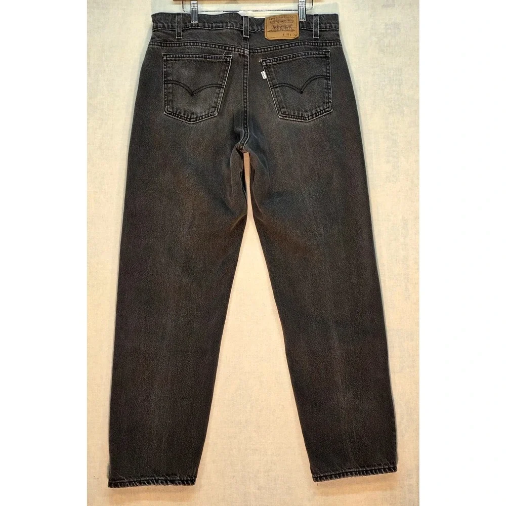Vintage 90s Levis 550 White Tab Black Jeans USA Made 36x32 Relaxed Grunge
